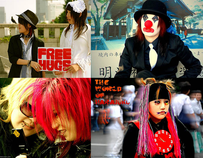 gothic lolitas in harajuku, visual kei jrock hairstyles, gothloli parasols, crazy fruits fashion, japanese street style, weird crazy japanese teens, clothing in japan, tokyo pretty lolitas teenager, sweet lolita with cute bangs, kawaii hairstyles, japanese fashion street style, cosplay in Harajuku bridge